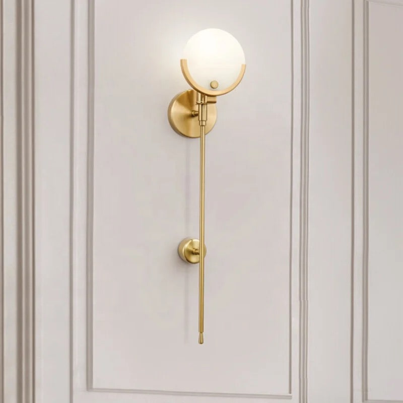 E14 Indoor Modern Marble Gold Brass Fancy Wall Light