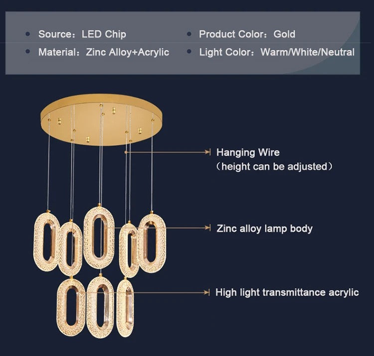 Oval Hanging 15 heads