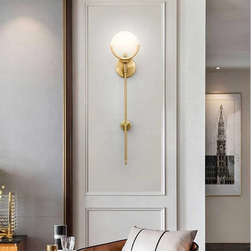 E14 Indoor Modern Marble Gold Brass Fancy Wall Light