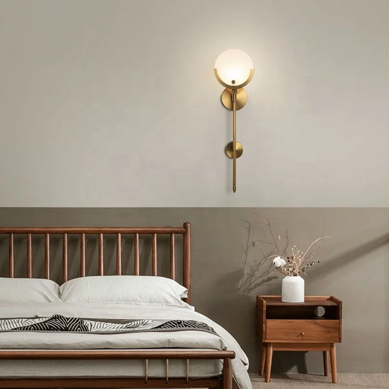 E14 Indoor Modern Marble Gold Brass Fancy Wall Light