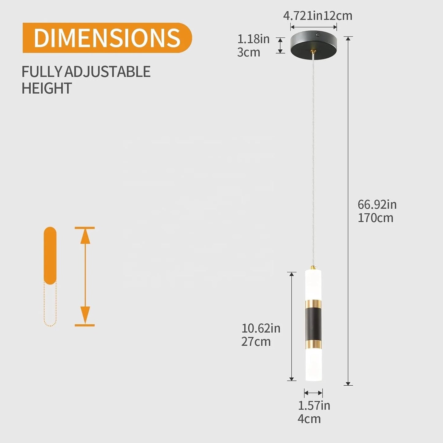 Double Side Hanging Cylinder Light