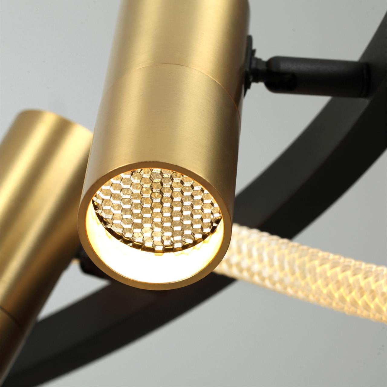Black Round Chandelier with Spotlights