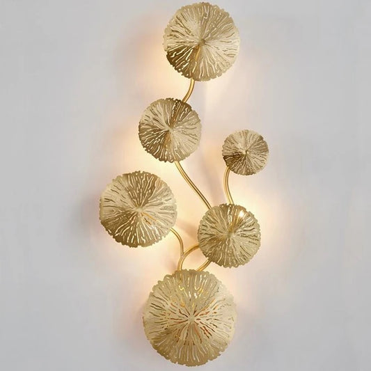 Copper lustre Gold Lotus Leaf Wall Light