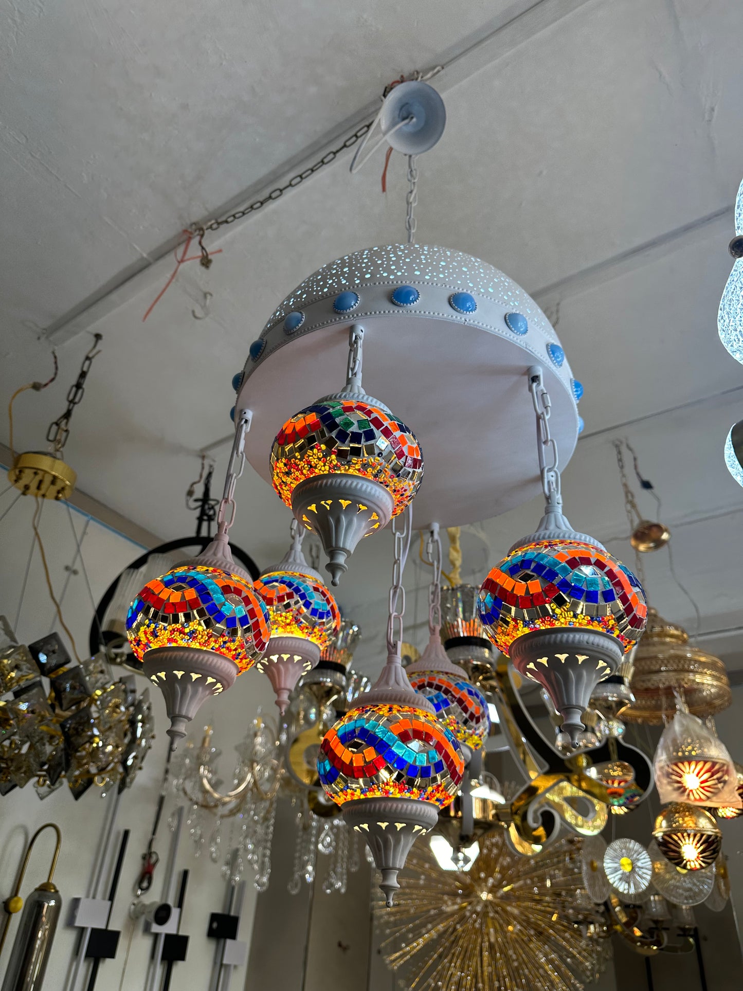 White Multi Turkish Chandelier