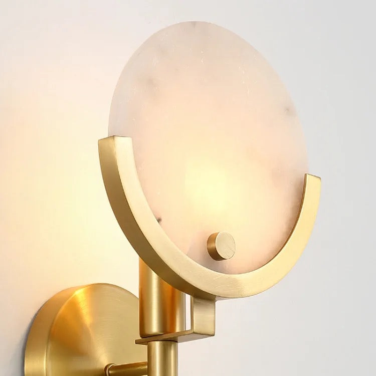 E14 Indoor Modern Marble Gold Brass Fancy Wall Light