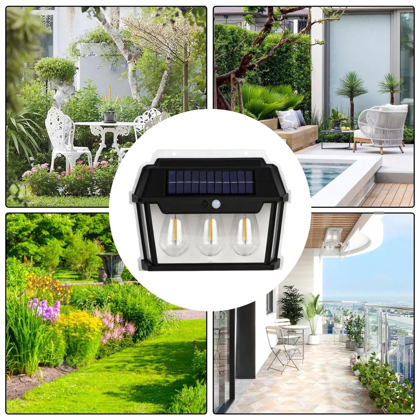3 Bulbs Light with Solar Waterproof Garden Decorative Light
Rechargeable High Power Street Lamp