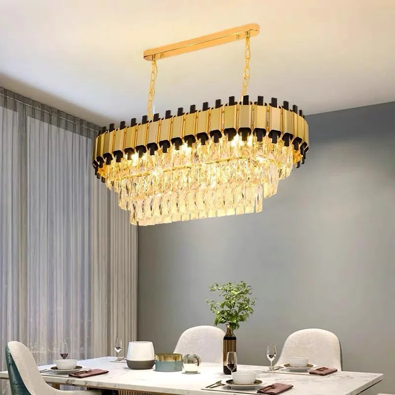 Oval 800mm crystal chandelier