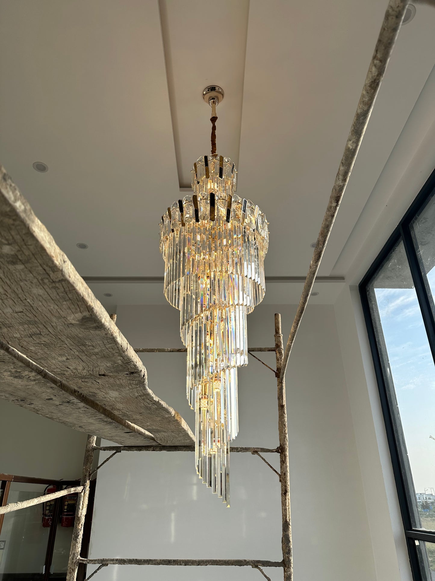 Nordic Big Crystal Factory Hotel Villa Long Gold Elegant
Led Luxury Crystal Stair Chandelier