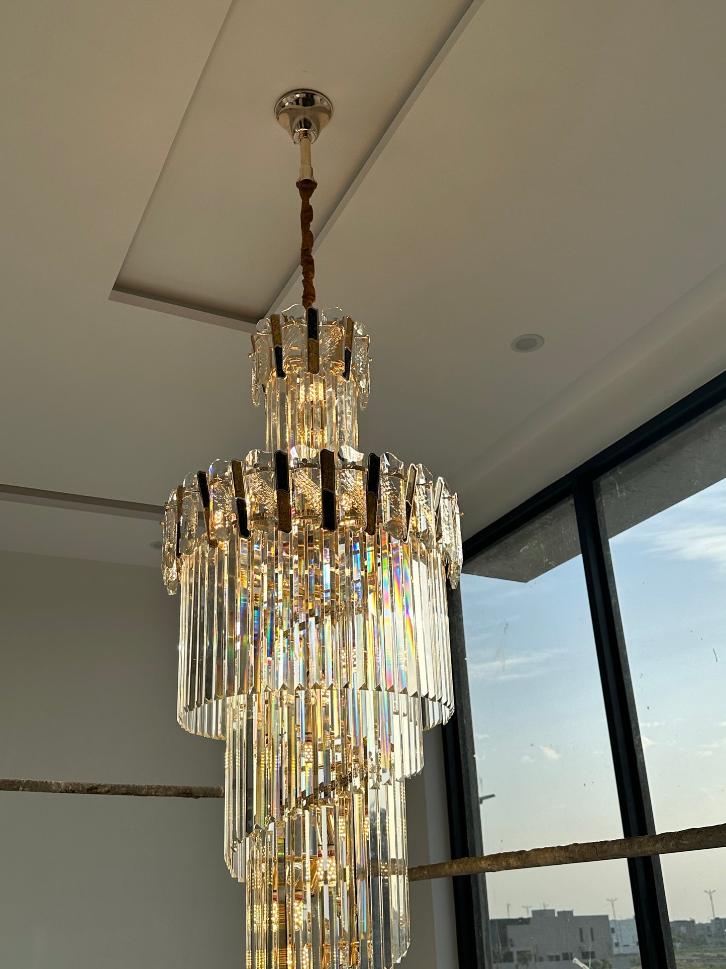 Nordic Big Crystal Factory Hotel Villa Long Gold Elegant
Led Luxury Crystal Stair Chandelier