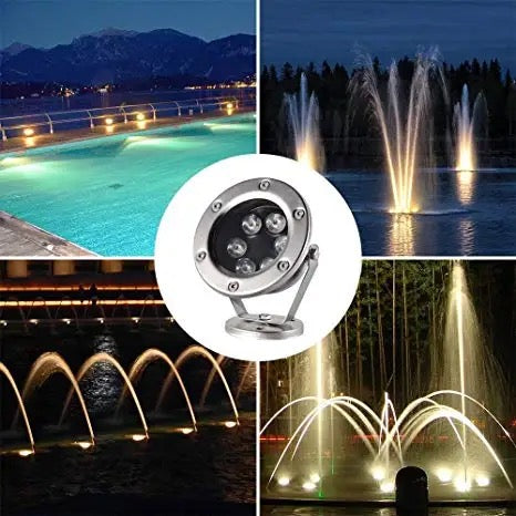 12v stainless steel 6W 9W 12W 18w RGB And Warm Fountain pool underwater light