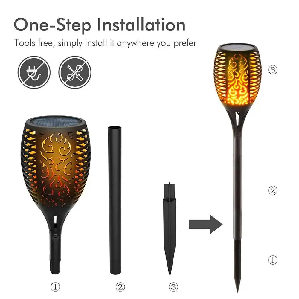 Solar Flame Garden Spike Light