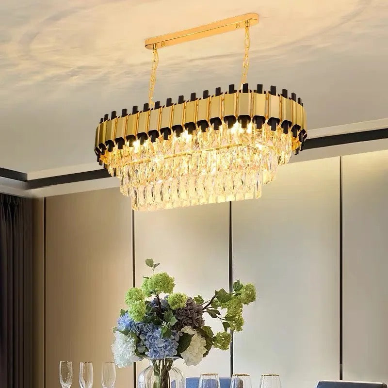 Oval 800mm crystal chandelier