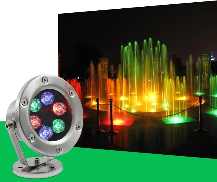 12v stainless steel 6W 9W 12W 18w RGB And Warm Fountain pool underwater light