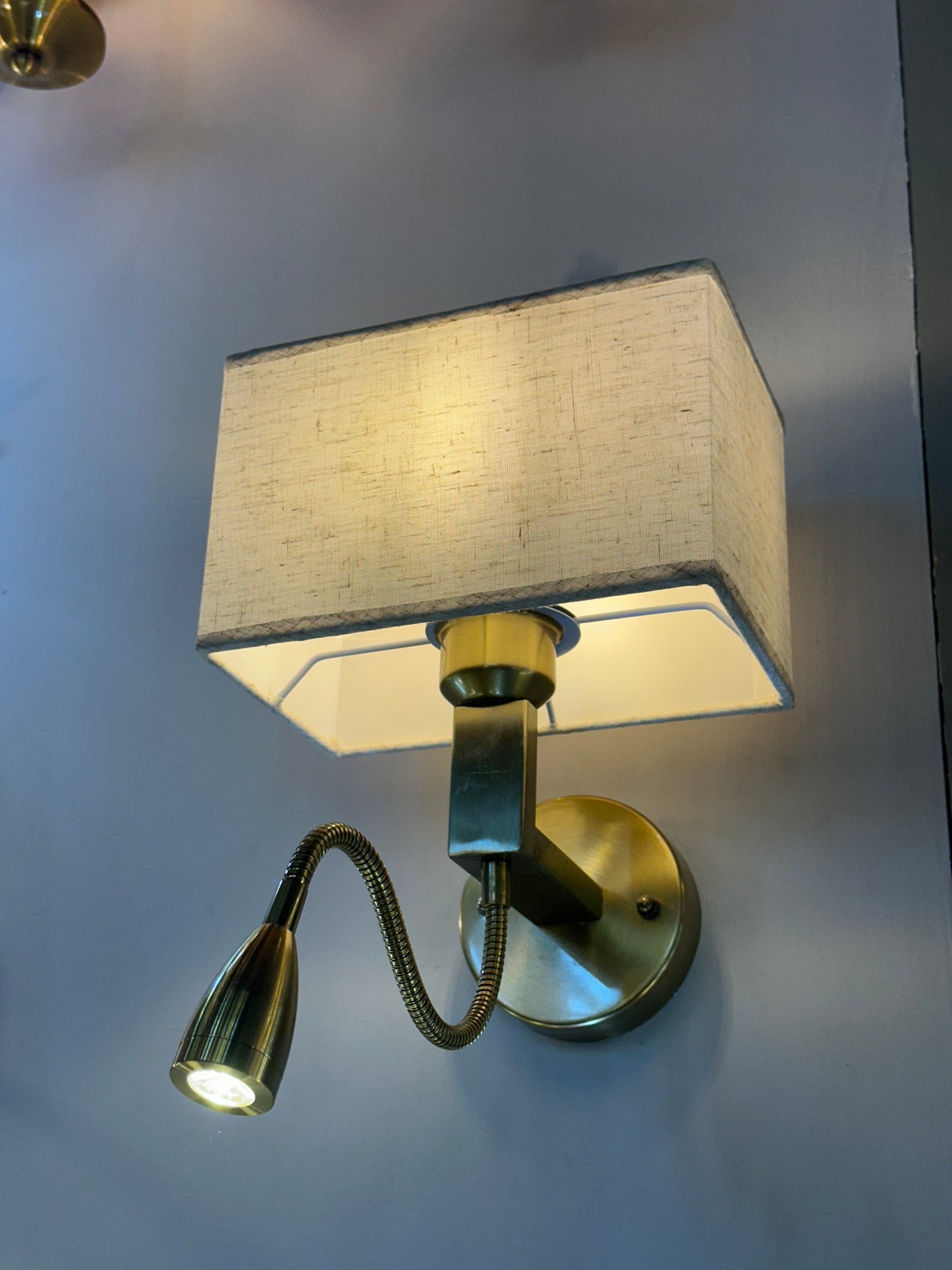 Luxe Shade & Spotlight Hotel Style Bedside Light