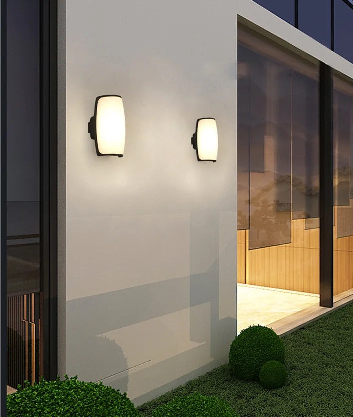 Simple Modern Outdoor LED Wall Lamp Waterproof ABS with Square Shape for Garden Terrace Balcony Exterior