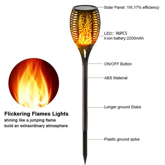 Solar Flame Garden Spike Light