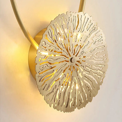 Copper lustre Gold Lotus Leaf Wall Light