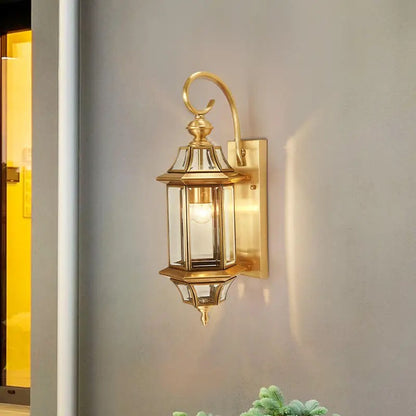 Vintage Retro Outdoor Brass Wall Lights