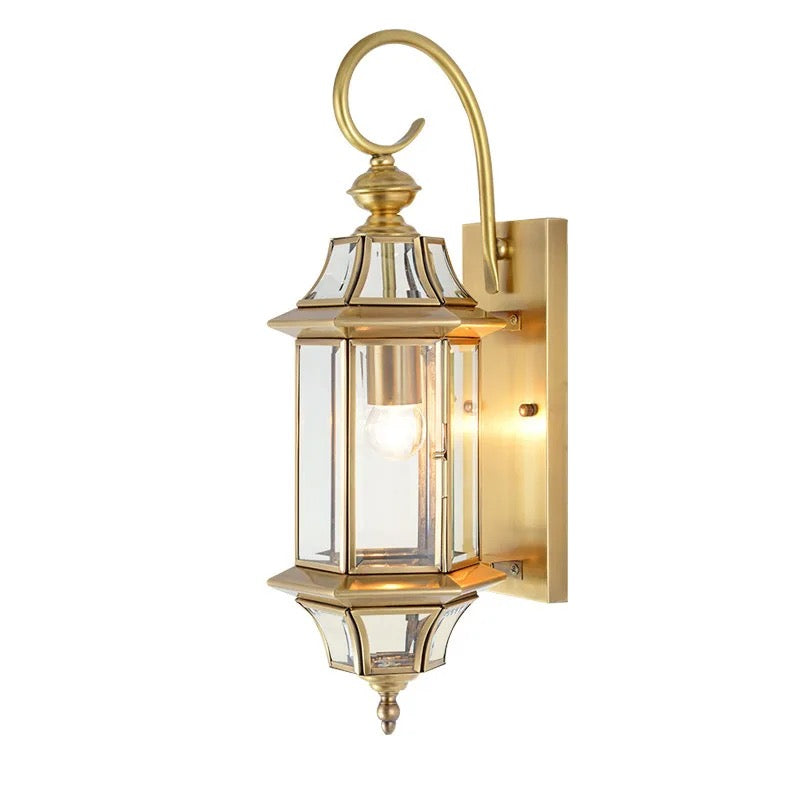 Vintage Retro Outdoor Brass Wall Lights