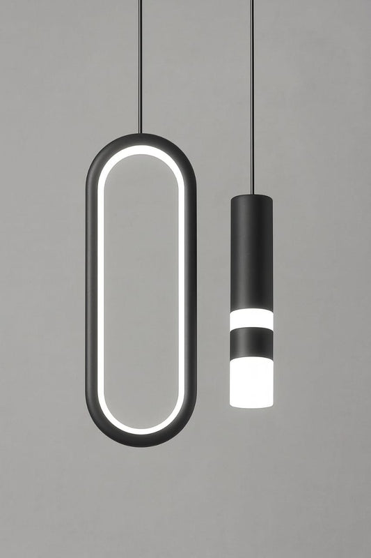 Orbit Duo Linear Pendant Light – Modern Black Edition