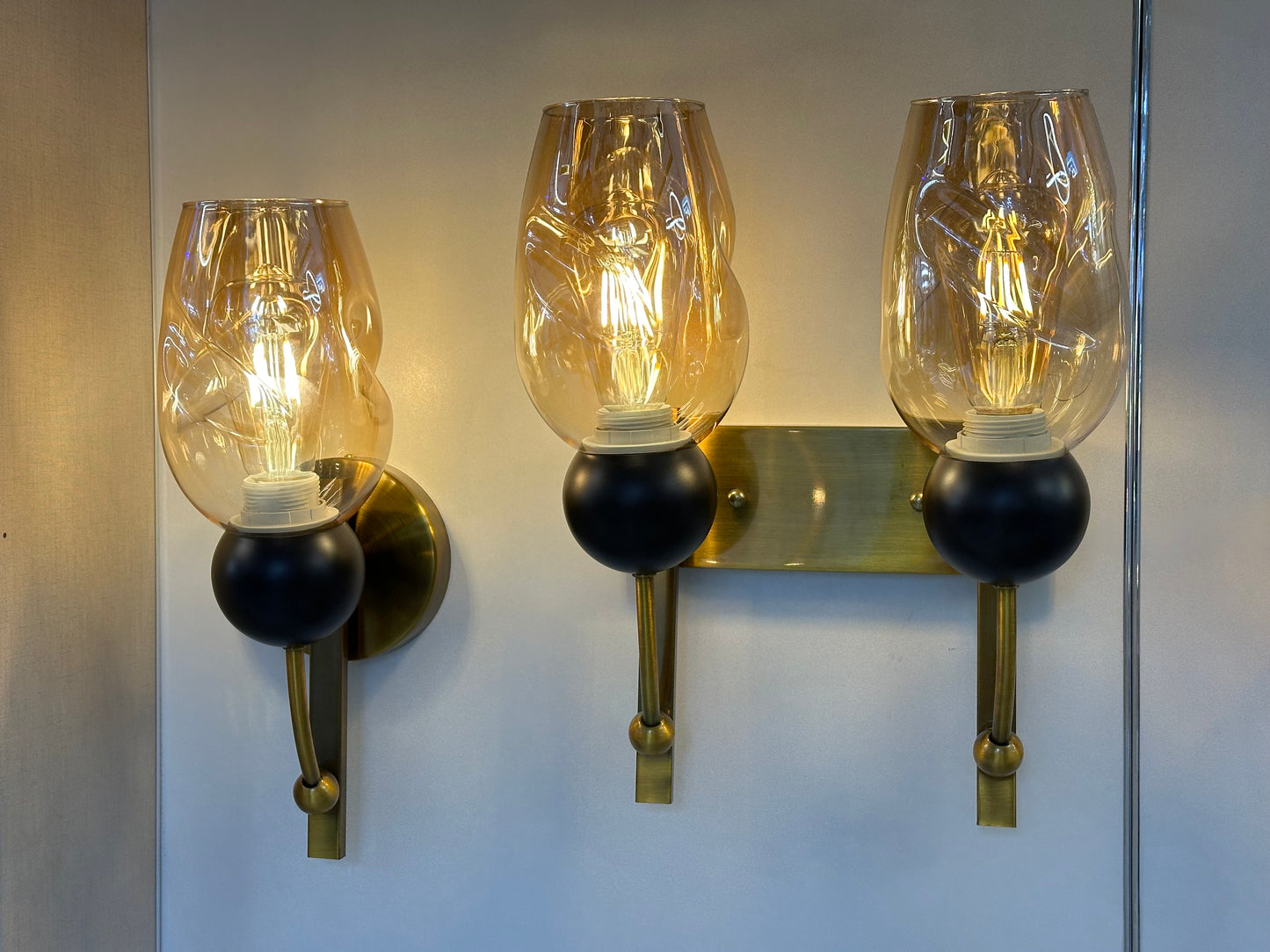 Amber Glass Wall Light