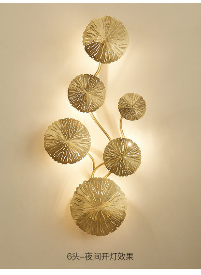 Copper lustre Gold Lotus Leaf Wall Light