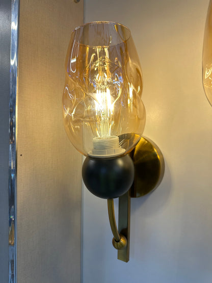 Amber Glass Wall Light