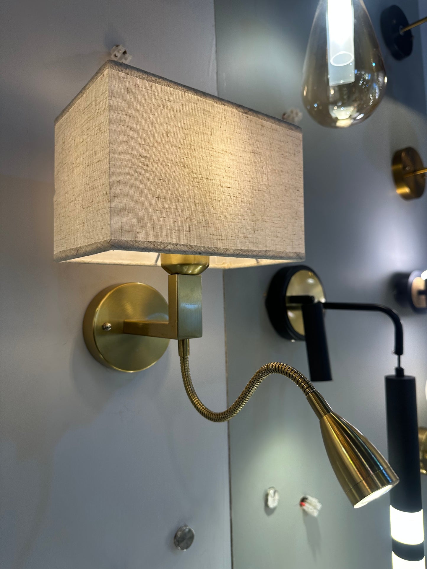 Luxe Shade & Spotlight Hotel Style Bedside Light