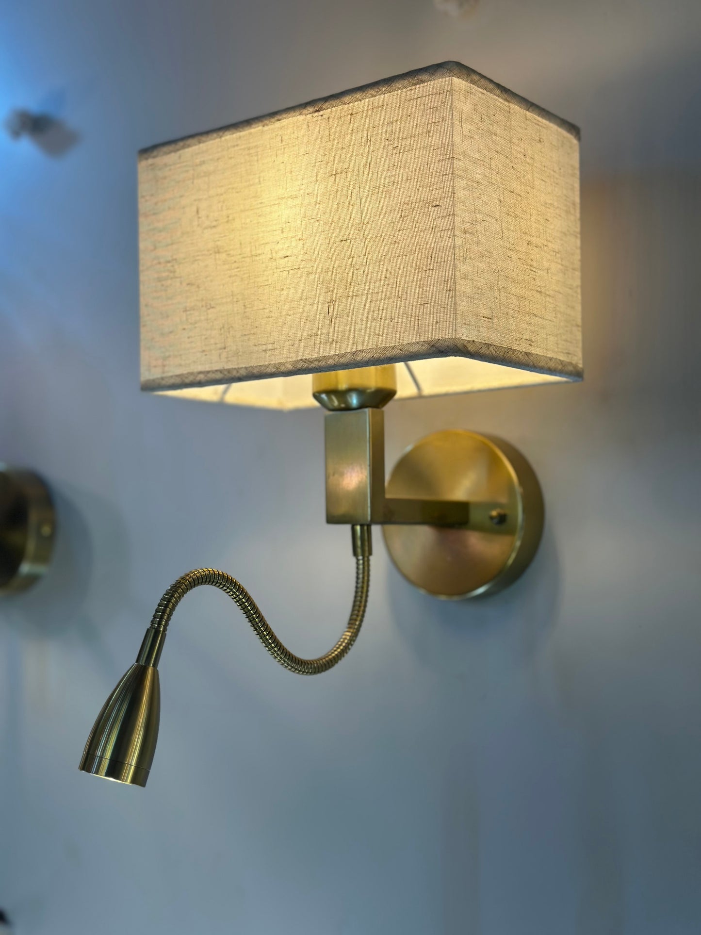 Luxe Shade & Spotlight Hotel Style Bedside Light