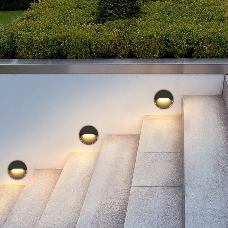 Modern 6W Round Villa Outdoor Wall Step Lights Stair Lamp