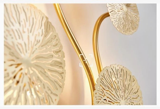 Copper lustre Gold Lotus Leaf Wall Light