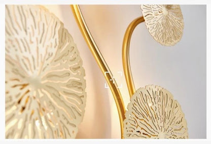 Copper lustre Gold Lotus Leaf Wall Light