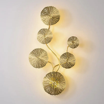 Copper lustre Gold Lotus Leaf Wall Light