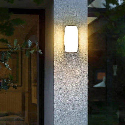 Simple Modern Outdoor LED Wall Lamp Waterproof ABS with Square Shape for Garden Terrace Balcony Exterior